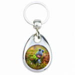 Raktų pakabukas metalinis dvipusis skersmuo 25 mm