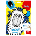 Balionai metalizuoti FIORELLO 50 vnt. baltos sp.