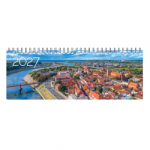 Horizontalus stalo kalendorius MEMO CARD KAUNAS 2027m., laminuoto kartono vir&scaron;eliu