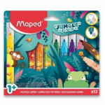 Flomasteriai JUMBO MAPED JUNGLE FAVER, naudojimui nuo 1 metų, 12 sp.