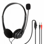 Ausinės su mikrofonu OMEGA Freestyle, juodos,  2 x 3.5 mm