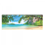 Horizontalus stalo kalendorius MEMO CARD HOLIDAY 2027m. laminuoto kartono vir&scaron;eliu