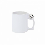 Puodelis su futbolo kamuoliuku baltas, sublimacinis