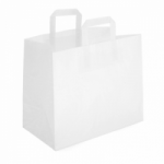 Popierinis mai&scaron;elis su rankenėlėmis baltas 350x170x295mm 80gsm, įp.250