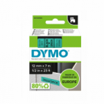 Juostelė DYMO  D1 12mmx7m juoda/žalia