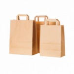 Popierinis mai&scaron;elis su rankenėlėmis rudas 260x160x330mm 70gsm, įp.250 vnt.