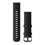 GARMIN Quick Release Band 22mm, Black Leather with Brushed Slate Hardware priedas 010-12932-63