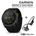 GARMIN Enduro 3 &ndash; 51 mm, Solar, Sapphire + SHOKZ Open Run Black sportinis laikrodis