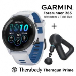 GARMIN Forerunner 265 Whitestone, Blue + Theragun Prime sportinis laikrodis