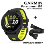 GARMIN Forerunner 170, Black/Amp Yellow + HRM 200 Sensor sportinis laikrodis 010-03920-00 / 010-13388-00