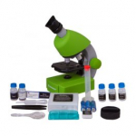 Bresser Junior Microscope 40x-640x (green) with experiment set mikroskopas