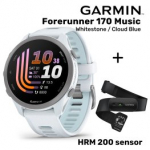 GARMIN Forerunner 170 Music, Whitestone/Cloud Blue + HRM 200 Sensor sportinis laikrodis 010-03920-11 / 010-13388-00