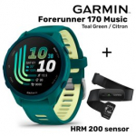 GARMIN Forerunner 170 Music, Teal Green/Citron + HRM 200 Sensor sportinis laikrodis 010-03920-12 / 010-13388-00