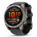 GARMIN fēnix&reg; 8 Pro &ndash; 51 mm, AMOLED, Sapphire, Titanium with Graphite/black silicone band sportinis laikrodis 010-03199-11