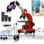 Bresser JUNIOR SEL BIOLUX RED + SET 40X-1600X mikroskopas 8855600E8G000