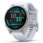 GARMIN Fenix 8 43 mm, AMOLED, Silver with Whitestone Silicone Band sportinis laikrodis 010-02903-00