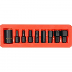 1/2" Galvučių smūginių su antgaliais rinkinys (HEX) (9vnt)