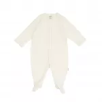 Wooly Organic merino vilnos ir &scaron;ilko &scaron;liaužtinukas su pėdutėmis, Ecru