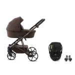 Tutis Leo5+ universalus vežimėlis 3in1 (480) Dark Brown + Tutis Beno i-Size autokėdutė