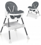 Ricokids Mani maitinimo kėdutė reguliuojama 3in 1, pilka