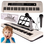 Didelis vaiki&scaron;kas pianinas su mikrofonu, 61 klavi&scaron;as
