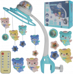 Muzikinė karuselė kūdikiams su projektoriumi ir nuotolinio valdymo pultu, įkraunama USB