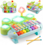 Muzikiniai žaisliniai cimbolai, ksilofonas ir būgnai RK-751 Ricokids