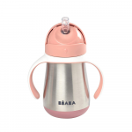 BEABA metalinė gertuvė su &scaron;iaudeliu, 250 ml, Old Pink