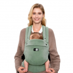 Momcozy ergonominė kūdikių ne&scaron;ioklė PureHug i&scaron; natūralaus lino, sage green