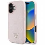 &bdquo;Guess&ldquo; grūdėto kar&scaron;to spaudimo &bdquo;Peony&ldquo; trikampio logotipo &bdquo;MagSafe iPhone 16&ldquo; dėklas &ndash; rožinis