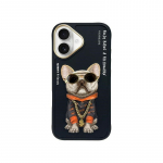 &bdquo;Nimmy Glasses&ldquo; &bdquo;Cool Dog&ldquo; dėklas &bdquo;iPhone 16&ldquo; telefonui &ndash; juodas