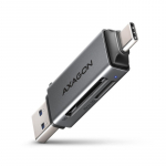 I&scaron;orinis &bdquo;AXAGON CRE-DAC&ldquo; USB 3.2 Gen1, C+A tipo, 2 SD / microSD kortelių lizdai