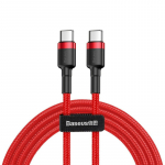 Baseus CATKLF-H09 USB-C - USB-C PD QC kabelis 60W 3A 480Mb/s 2m - raudonas
