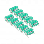 10 vnt. sagos formos baterijų, V40H tipo, 2 kontaktų, skirtų modeliams, saulės baterijoms ir kt. - 40 mAh 3,6 V NiMH