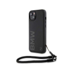 BMW firminis odinis iPhone 15 / 14 / 13 laidas su užra&scaron;u, juodas