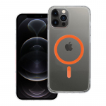 iPhone 12 PRO MAX dėklas, skirtas &bdquo;Drop Glue&ldquo;, spalvingas žiedinis &bdquo;Mag&ldquo; dėklas, suderinamas su &bdquo;MagSafe&ldquo;, oranžinis