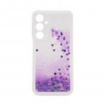 iLike Samsung Galaxy A15 silikoninis dėklas su vandens blizgučiais violetinis