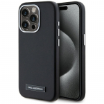 Karl Lagerfeld FW metalinės plok&scaron;telės &bdquo;MagSafe iPhone 15 Pro Max&ldquo; dėklas &ndash; juodas