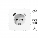 Ki&scaron;tukinis lizdas ir USB A+C kroviklis LIREGUS MODERN,balta