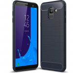 Hurtel Carbon Case flexible case cover Samsung Galaxy J6 2018 J600 blue
