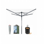 BRABANTIA rotējo&scaron;s veļas žāvētājs LOM 50m Metallic Grey+ dāvanas 311321