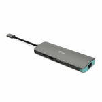 &bdquo;i-tec&ldquo; metalinė USB-C nano įkrovimo stotelė, 4K HDMI, LAN + maitinimo &scaron;altinis