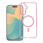 &bdquo;Samsung A57 Frame Clear Hybrid Mag Cover&ldquo; dėklas, suderinamas su &bdquo;MagSafe&ldquo; rausvos spalvos