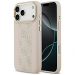 GUESS dėklas, skirtas IPHONE 17 Pro Max, suderinamas su MagSafe GUHMP17XPG4SEMCP (PU su 4G juostele), rožinis