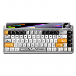 Klaviatūra - AULA AMG65 Mechaninė Žaidimų Klaviatūra, RGB Ap&scaron;vietimas, 8000 mAh, Balta Jaspis
