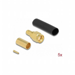 RP-SMA Stecker zum Crimpen LMR200 mit passendem Schrumpfschlauch - 5 St&uuml;ck