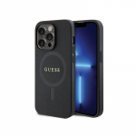 Guess GUHMP14LPSAHMCK dėklas, skirtas iPhone 14 Pro - juodas Saffiano MagSafe
