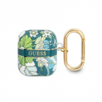 Guess GUA2HHFLN AirPods dangtelis žalias / žalias gėlių dirželių kolekcija