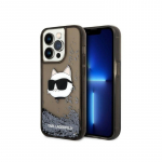 Karl Lagerfeld KLHCP14LLNCHCK iPhone 14 Pro 6.1' juodas / juodas kietasis dėklas Glitter Choupette Head