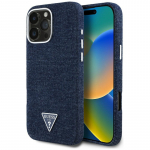 Guess džinsinio trikampio logotipas MagSafe iPhone 16 Pro dėklas &ndash; mėlynas